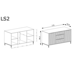 LINKaSTYLE fiókos komód, szín: LS2 kasmír