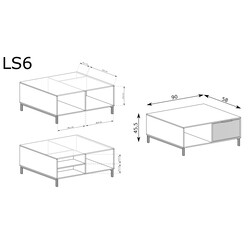 LINKaSTYLE dohányzóasztal, szín: LS6 kasmír
