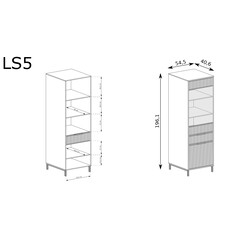 LINKaSTYLE éjjeliszekrény, szín: LS5 kasmír