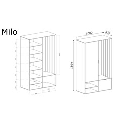 MILO előszoba szekrény, szín: artisan tölgy