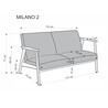 Milano 2S kanapé – bézs / sötét dió