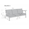 Milano 3S kanapé – bézs / sötét dió